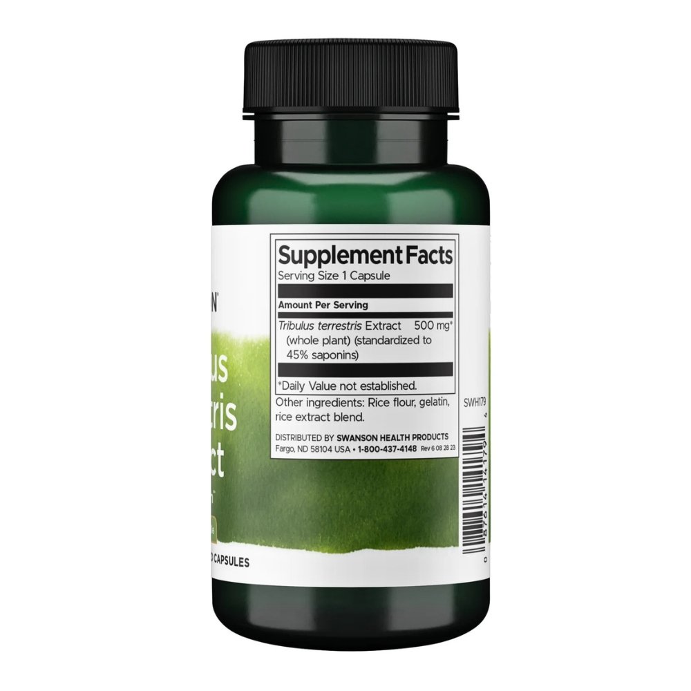 Swanson Tribulus Terrestris Extract 500mg, Libido & Fertility Support, 60 Capsules Exp: 08/2027 - Image 2