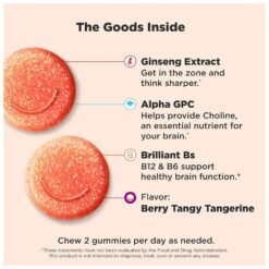Alternative view of OLLY  Laser Focus Gummies With Ginseng, Alpha GPC, B Vitamins.  Berry Tangerine Flavor,   36 Count,   Exp: 02/2027