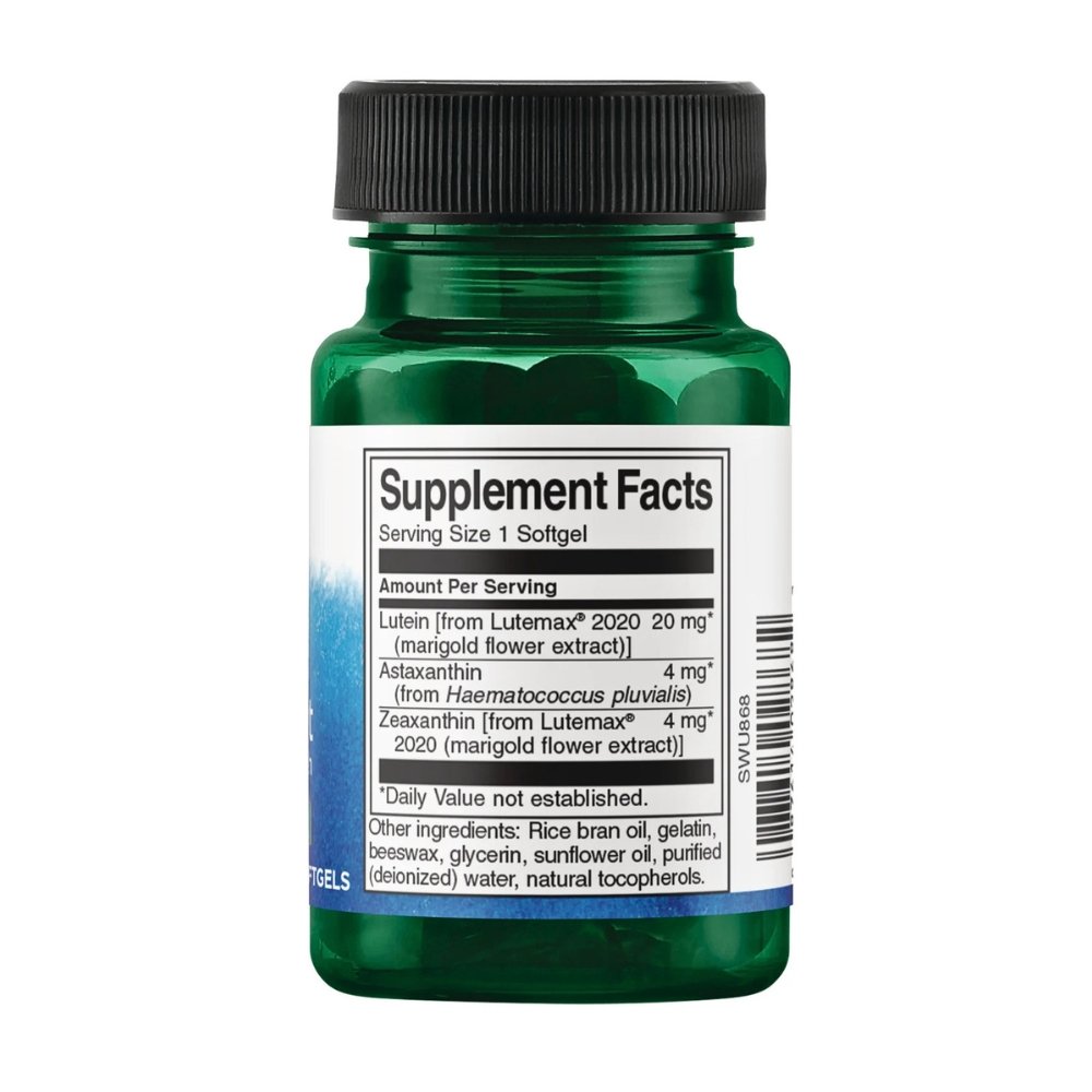 Swanson Vitamins Utimate Ocular Antioxidant With Lutein, Zeaxanthin & Astaxanthin. Antioxidant For Eye & Skin Health, 30 Softgels Exp: - Image 2