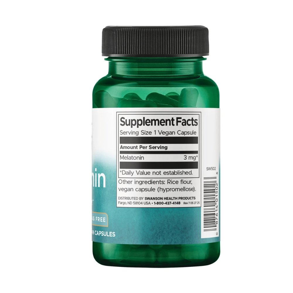 Swanson Vitamins Melatonin 3mg Drug Free Sleep Aid for Adults, 120 Tablets |4 Months Supply| Exp: 03/2029 - Image 2