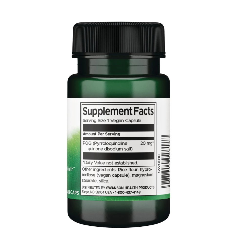 Swanson Pyrroloquinoline Quinone, PQQ 20MG. Antioxidant, Antinflammatory, Improves Memory, Focus (Nootropic) & Energy, 30 Capsules Exp: 04/2027 - Image 2