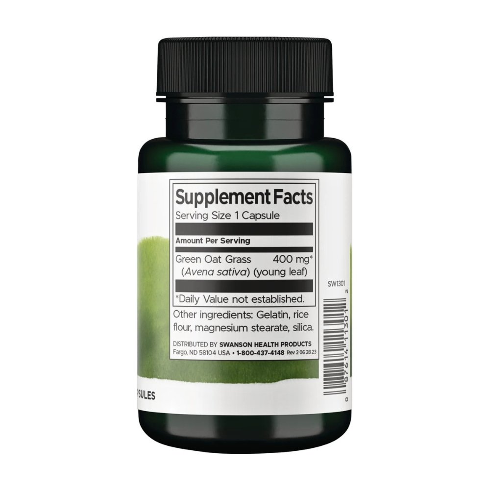 Swanson Avena Sativa, 400MG. For Mood, Libido & Energy Support 60 Capsules. Exp: 11/2028 - Image 2