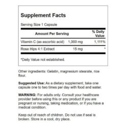 Alternative view of Swanson C-1000 Vitamin C With Rosehips, 1000MG. For Antioxidant, Immune, Skin Support  30 Capsules.                                         Exp: 07/2027