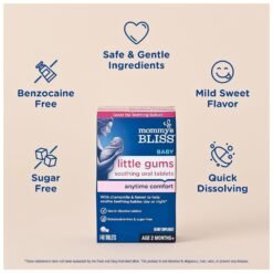 Alternative view of Mommy's Bliss Little Gums Soothing Oral Tablets, Great for Teething Babies, Benzocaine-Free & Sugar-Free, Age 2 Months+, 140 Tablets,     Exp: 08/2026