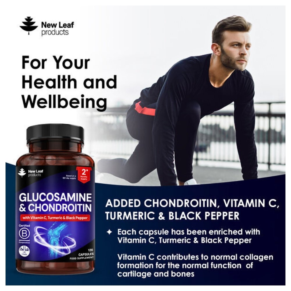 New Leaf Product Glucosamine & Chondroitin Complex with Vitamin C- Joint, Cartilage & Bone Support -120 Capsules - Image 2