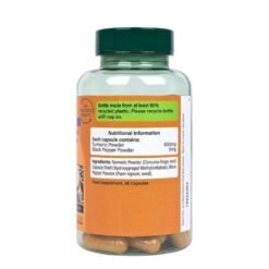 Alternative view of Holland & Barrets (H&B)  Turmeric 600mg, with Black Peppper. For Joint & Mobility Support Formula-90 Capsules                                                                    Exp: