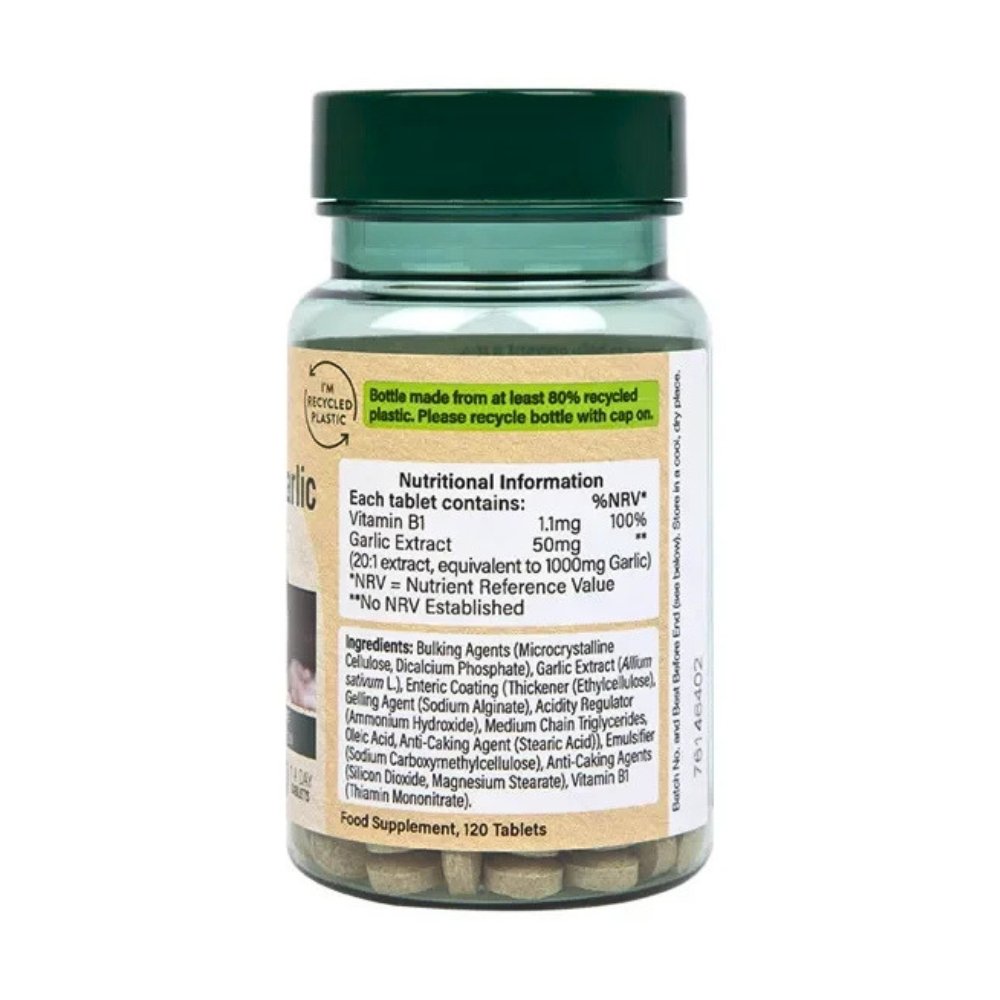 Holland & Barrett (H&B) Odourless Garlic, 500mg. Natural Immune & Heart Support- 120 Tablets Exp: - Image 2
