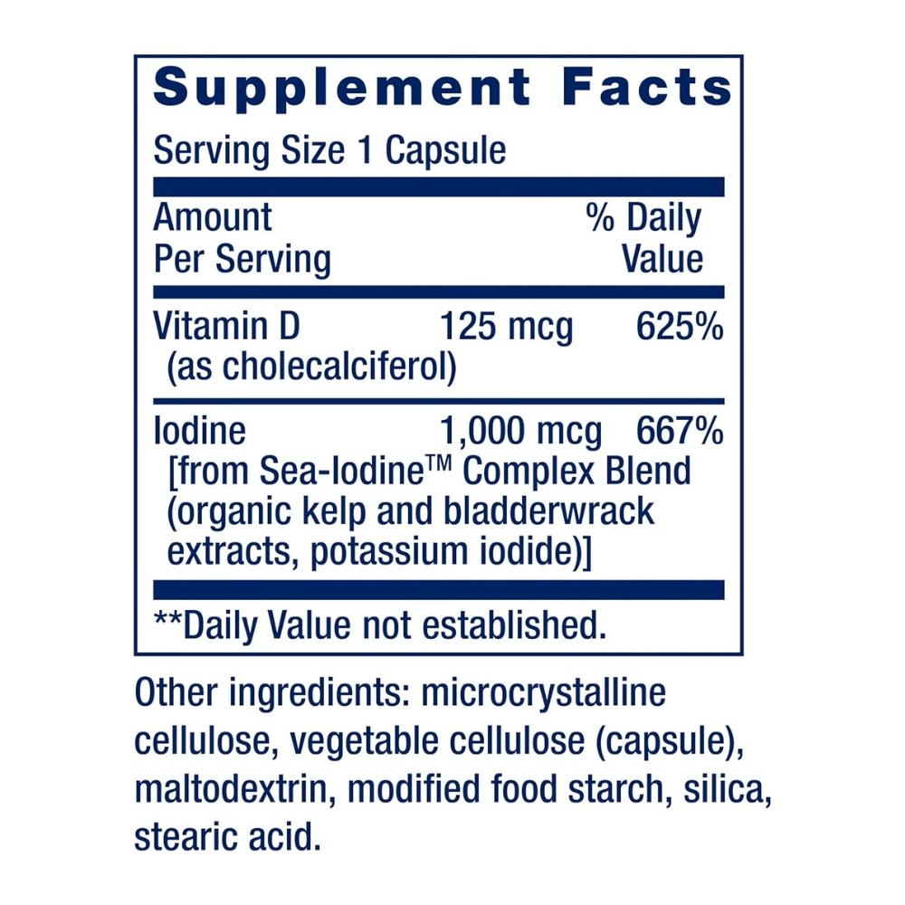 Life Extension Vitamin D3 With Sea-Iodine, 125 mcg. For Immune Support, Bone Health, Thyroid Health , 60 Capsules. Exp: 11/2027 - Image 3