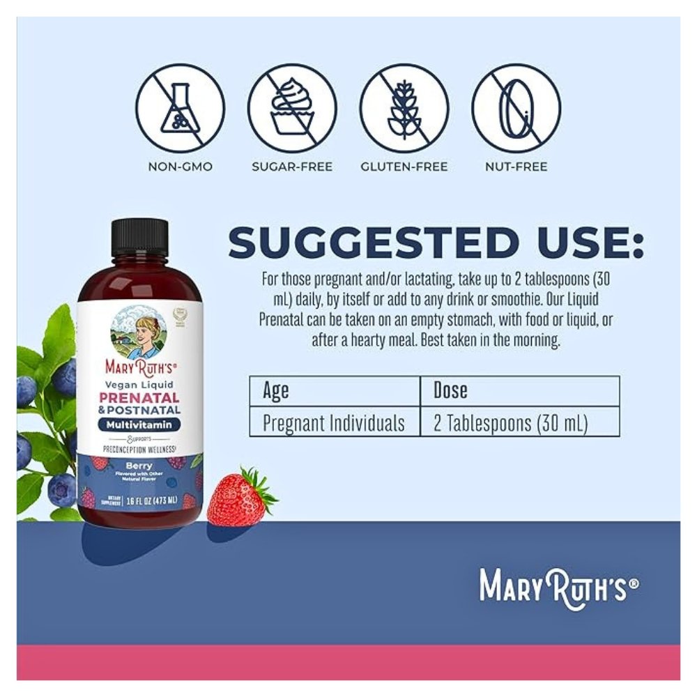 Mary Ruth's Postnatal & Prenatal Women's Multivitamins With Ginger for Pre-Conception, Pregnancy & Nursing, 480mls Exp: 10/2027 - Image 3