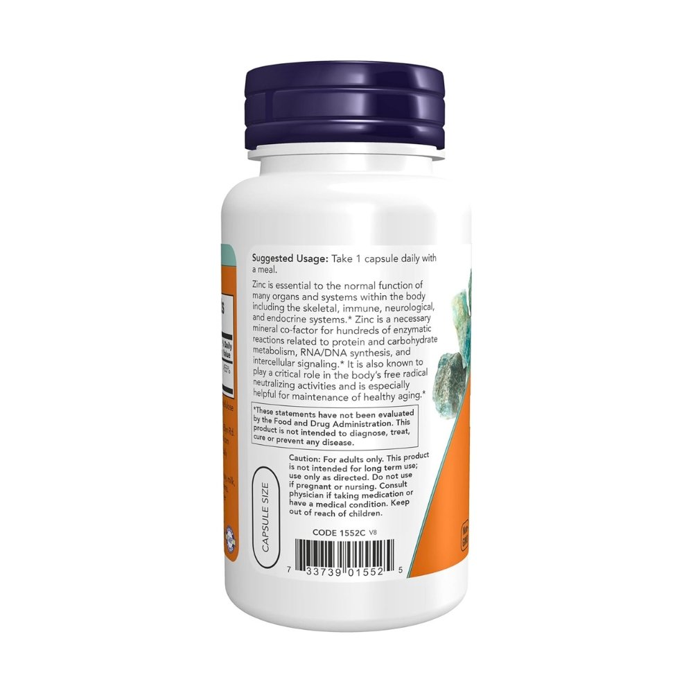 Now Foods Zinc Picolinate, 50 mg. For Immune Support, Acne, Skin & Hormonal Health, 120 Capsules Exp: 01/2031 - Image 3