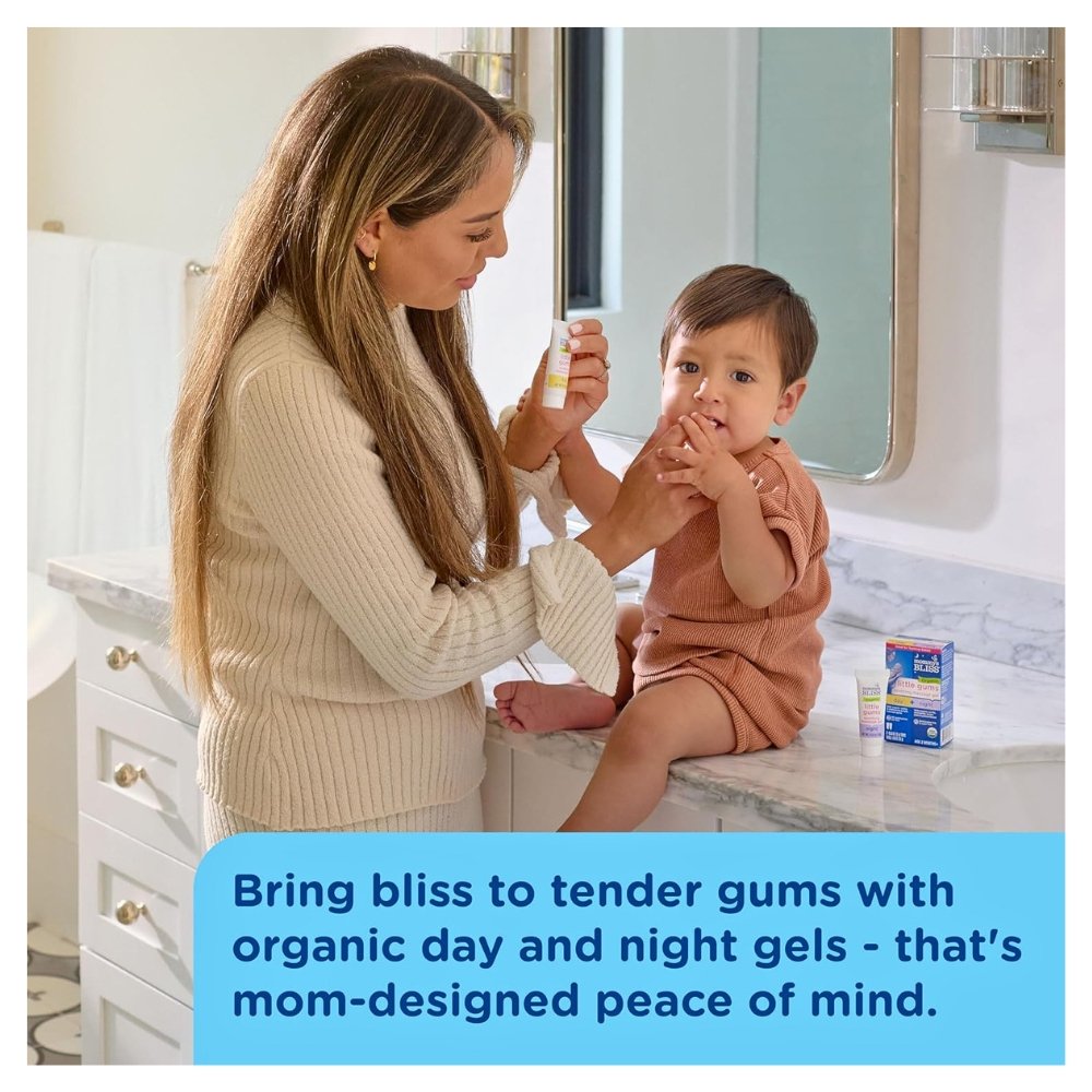 Mommy's Bliss Organic Little Gums Soothing Massage Gel, Day & Night Combo, Great for Teething Babies, Age 2 Months+, Sugar Free, Mild & Sweet Flavor, 2 *15ml Tubes Exp: 11/2027 - Image 4