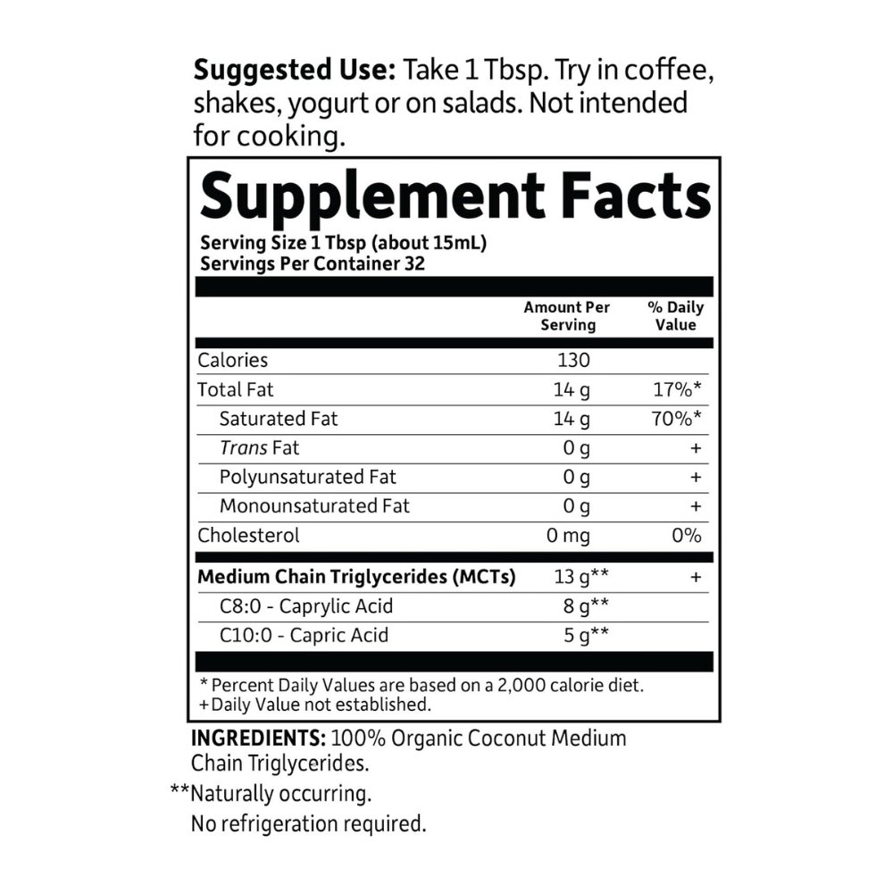 Garden of Life Premium Organic MCT Oil From Coconut, Medium Chain Triglycerides (C8, C10). For Brain & Body Fuel, Keto & Paleo Certified. 480ml Exp: 02/2027 - Image 3