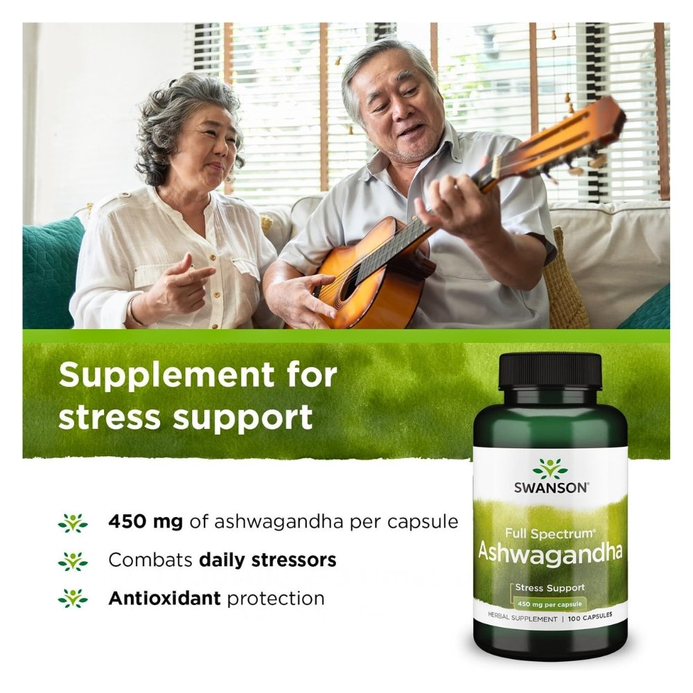 Swanson Full Spectrum Ashwagandha, 450MG. Natural Stress, Energy, Sleep & Immune Support, 100 Capsules Exp: 02/2029 - Image 4