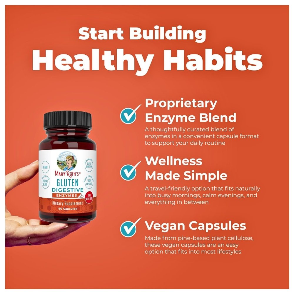 Mary Ruth's Gluten Digestive Enzymes. Gentle Gluten Digestion & Gut Support, 60 Capsules Exp: 12/2026 - Image 4