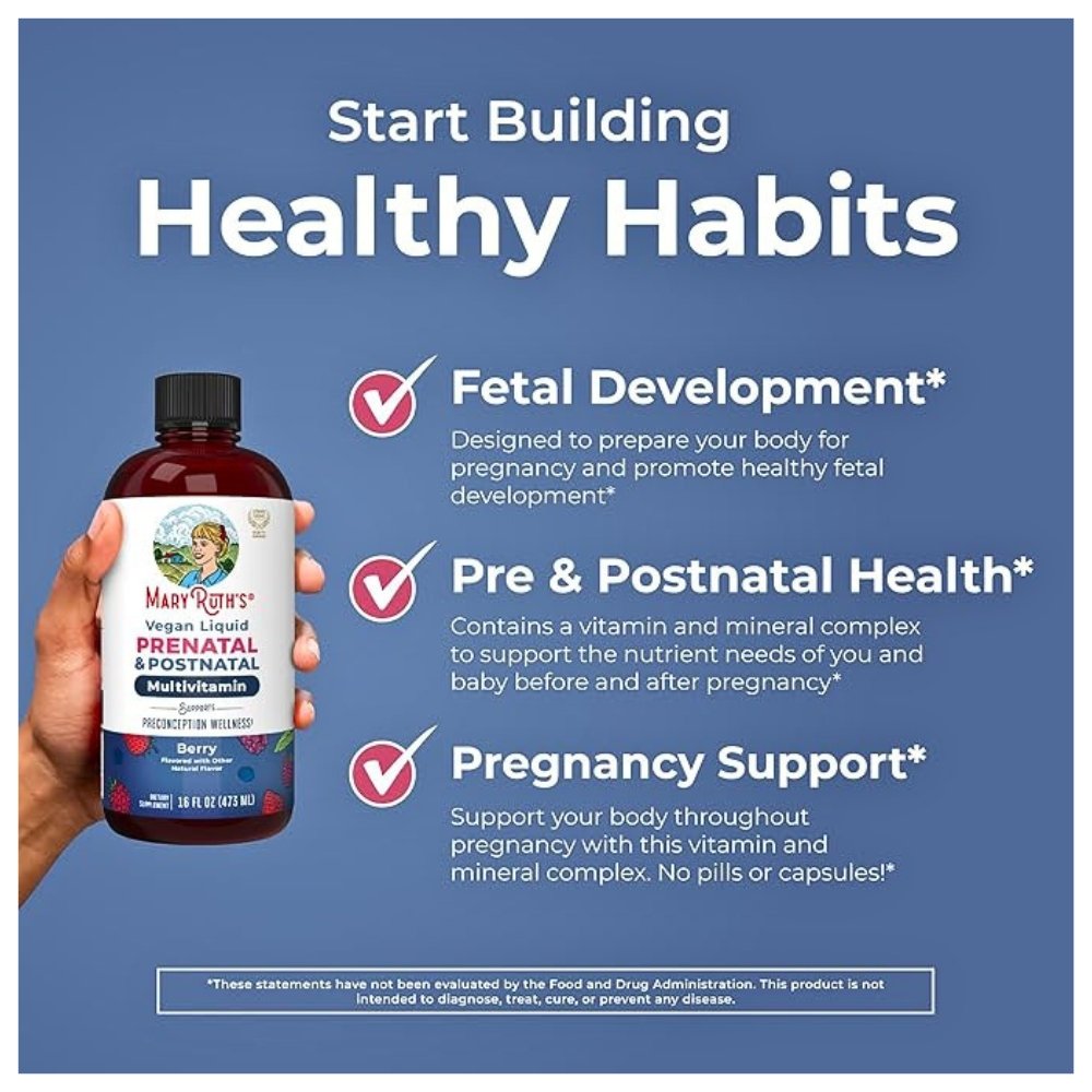Mary Ruth's Postnatal & Prenatal Women's Multivitamins With Ginger for Pre-Conception, Pregnancy & Nursing, 480mls Exp: 10/2027 - Image 4