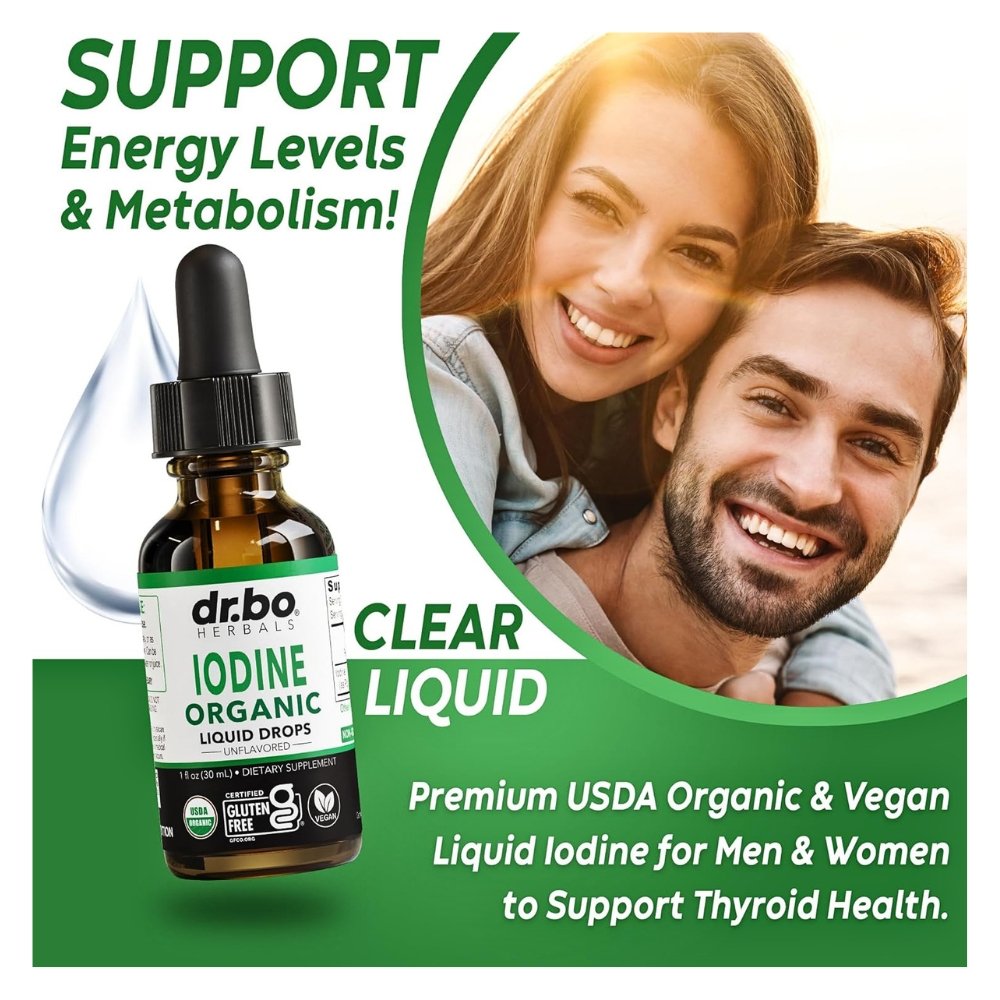 Dr Bo Herbals Clear Iodine Liquid Drops, Potassium Iodide. For Thyroid Support, Improved Energy. 30mls Exp:11/2027 - Image 4