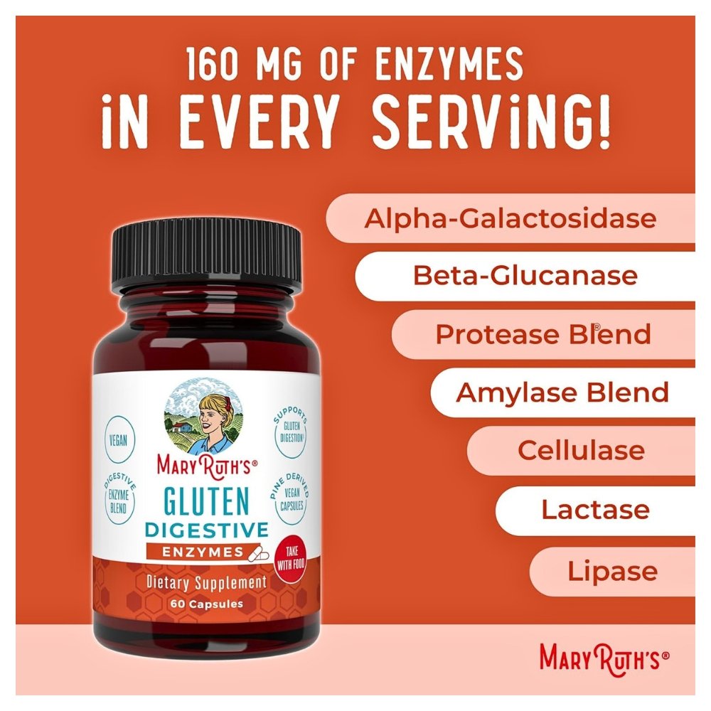 Mary Ruth's Gluten Digestive Enzymes. Gentle Gluten Digestion & Gut Support, 60 Capsules Exp: 12/2026 - Image 5