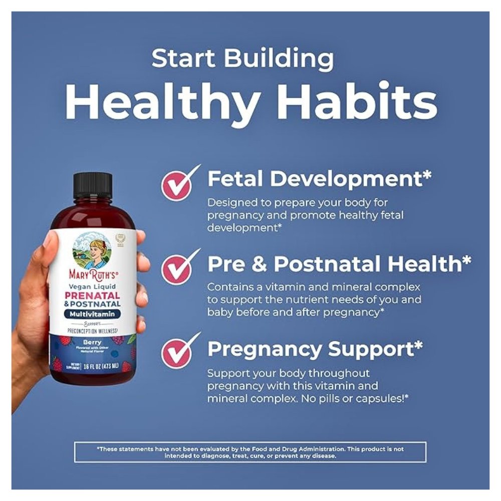 Mary Ruth's Postnatal & Prenatal Women's Multivitamins With Ginger for Pre-Conception, Pregnancy & Nursing, 480mls Exp: 10/2027 - Image 5