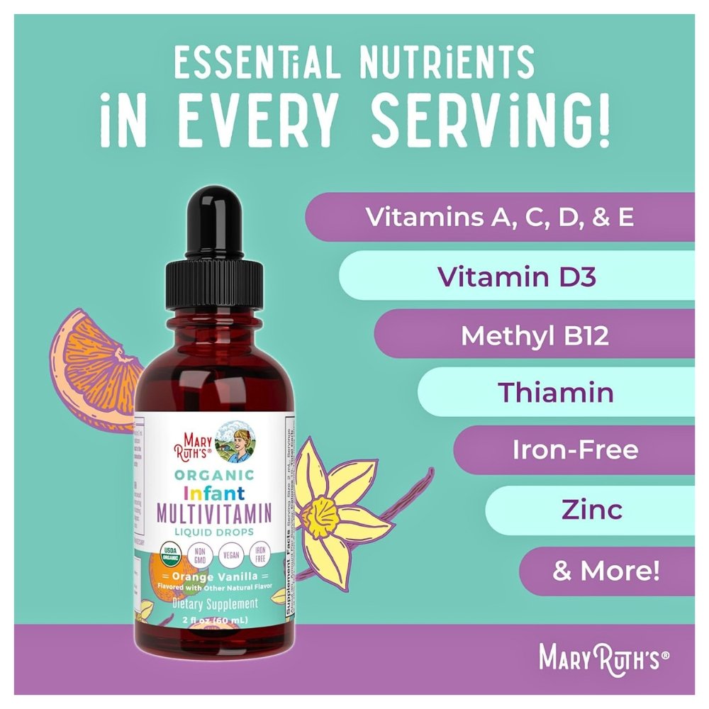 Mary Ruth's Organics Liquid Drops Multivitamin for Infants 6-12 Months. Gentle Nutrition, Immune Support For Growing Babies , 60mls Exp: 11/2027 - Image 5