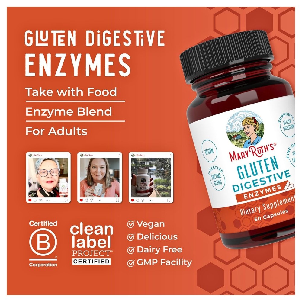 Mary Ruth's Gluten Digestive Enzymes. Gentle Gluten Digestion & Gut Support, 60 Capsules Exp: 12/2026 - Image 6