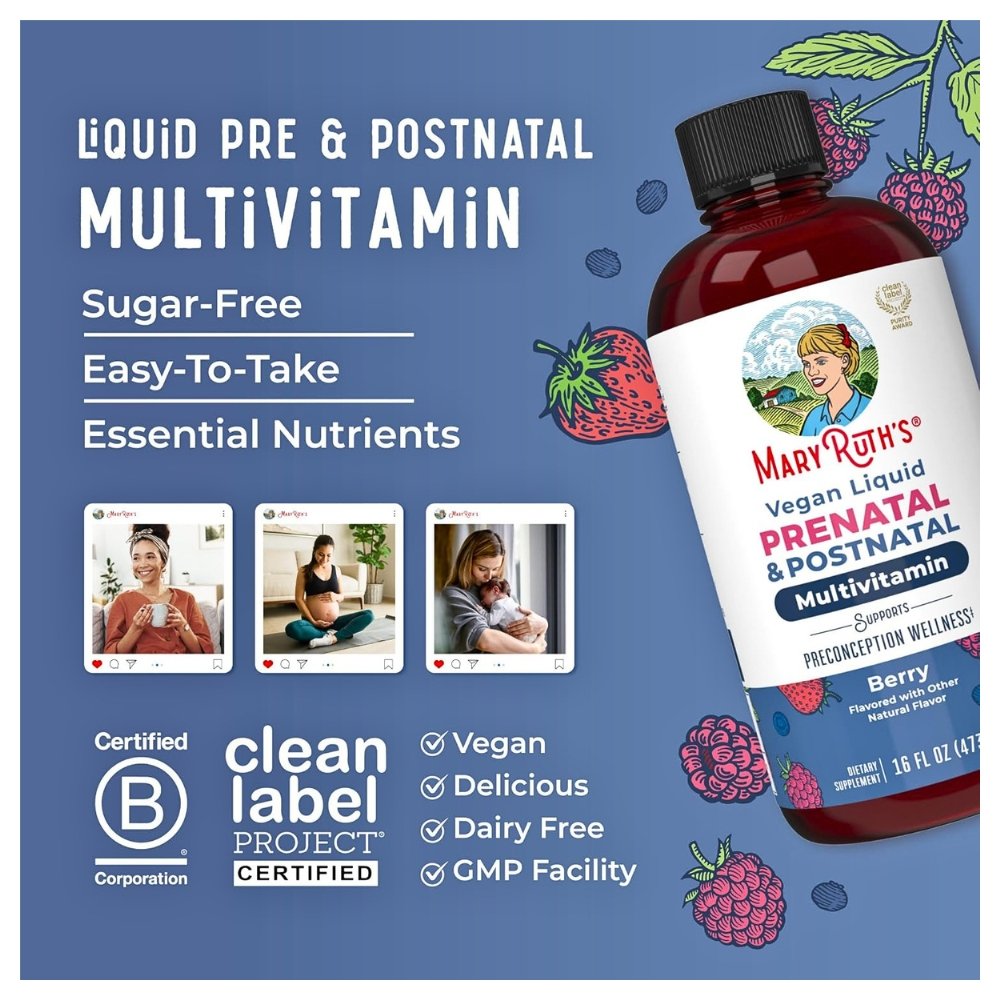 Mary Ruth's Postnatal & Prenatal Women's Multivitamins With Ginger for Pre-Conception, Pregnancy & Nursing, 480mls Exp: 10/2027 - Image 6
