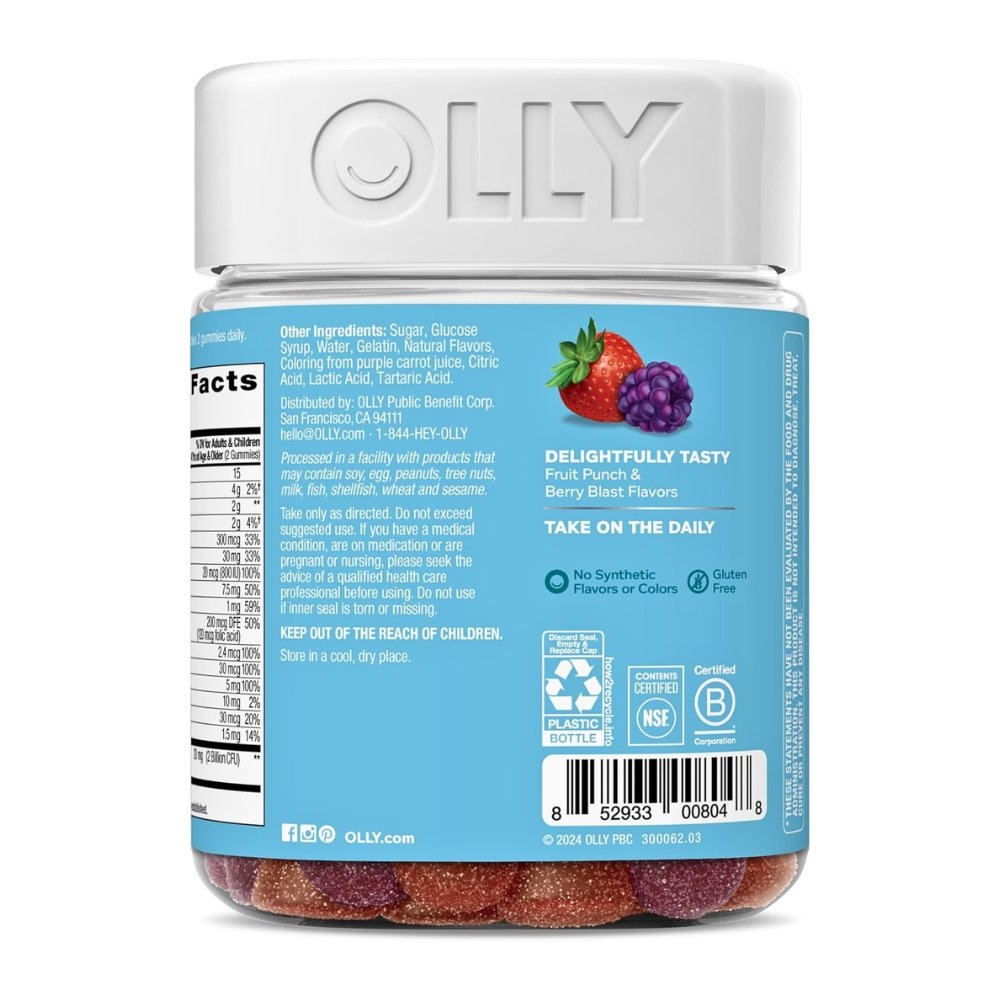 OLLY Kids Multivitamin & Probiotics. For Digestive, Growth & Immune Support, 100 Chewable Gummies, Berry Flavored. |3+ Months Supply| Exp: 07/2027 - Image 6