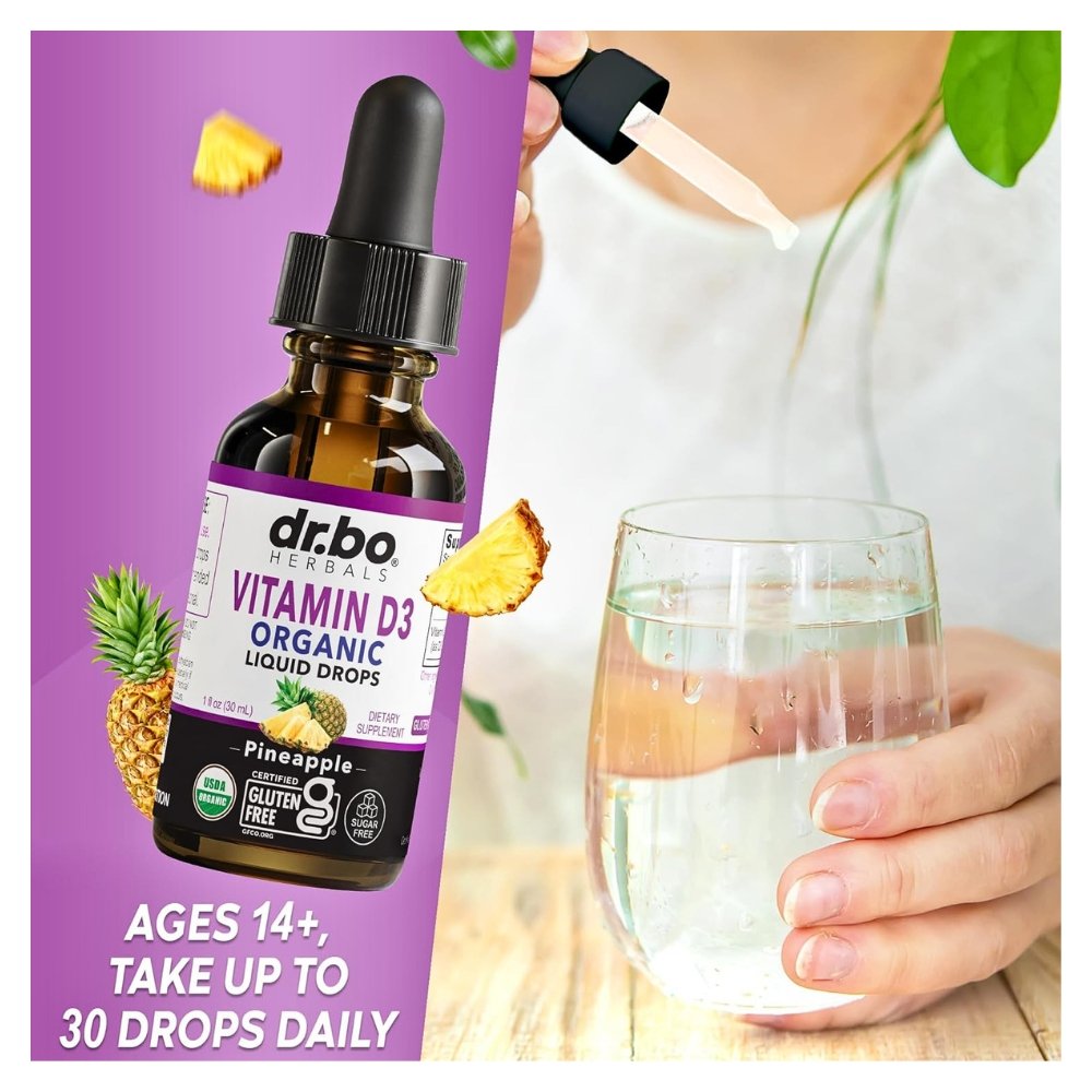 Dr BO. Vegan Vitamin D3 Liquid Drops For Adults & Kids, 4000 IU. Sublingual Supplement For Immune & Bone Health, 30mls. Exp: 08/2027 - Image 6
