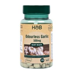 Holland & Barrett (H&B) Odourless Garlic, 500mg. Natural Immune & Heart Support-    120 Tablets                                           Exp: