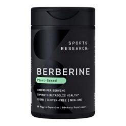 Sport Research Plant Based Berberine 1000mg. For Metabolic Health, Blood Sugar Control-60 Capsules