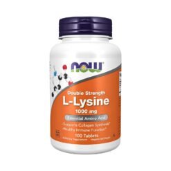 Now Foods L-Lysine 1000 mg Double Strength. For Bone, Immune, Collagen Support,   100 Tablets.                    Exp: 12/2030