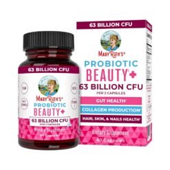 Mary Ruth's Probiotic Beauty Capsules With Red Orange Complex, Ceramides, Biotin. For Anti Aging, Gut Health, Collagen Support. Hair Skin & Nails Vitamins,   60 Count.   Exp: 08/2027