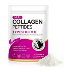 Hawei Multi Collagen Peptides Powder, WithType I, II, III, V, X, Hyaluronic Acid, Biotin, Vitamin C, Grass Fed. For Hair, Nails, Skin, Bone & Joint Health, Unflavoured-- 480g                                              Exp: 11/2028