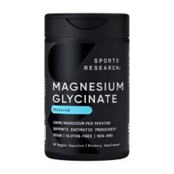 Sports Research Magnesium Glycinate, 160MG. For Blood Pressure Control, Restful Sleep, Bone Health,   90 Softgels.                              Exp: 12/2028
