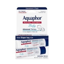 Aquaphor Baby Healing Ointment Advanced Therapy Skin Protectant for Chapped or Dry Skin, Drool Rash & Diaper Rash, Hypoallergenic Baby Essentials,   2* 10.5g   Exp: 07/2026