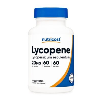 Nutricost Lycopene 20mg. For Antioxidant, Cardiovascular Support, 60 Softgels    Exp: 09/2027