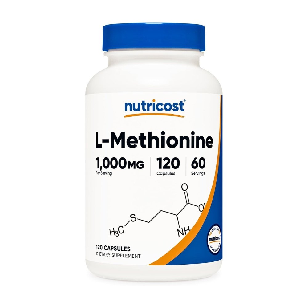 Nutricost L-Methionine, 1000MG. For Detox, Liver Health & Antioxidant Support 120 Capsules Exp: 01/2029
