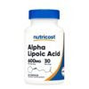 Nutricost Alpha-Lipoic Acid 600mg,  For Antioxidant Function, Metabolic Balance, Nerve and Collagen Support, Well Aging - 60 Capsules    Exp: 08/2028