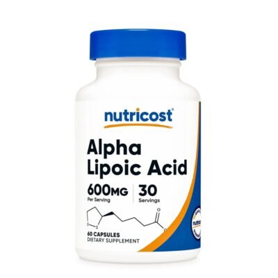 Nutricost Alpha-Lipoic Acid 600mg,  For Antioxidant Function, Metabolic Balance, Nerve and Collagen Support, Well Aging - 60 Capsules    Exp: 08/2028