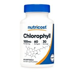 Nutricost Chlorophyll, 100 MG. Detoxification Support, Antioxidant, Promotes Healthy Skin, Internal Deodorant,  60 Softgels.      Exp:  10/2028