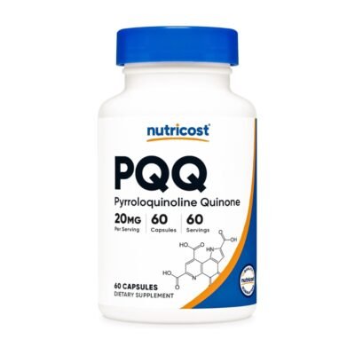 Nutricost Pyrroloquinoline Quinone, PQQ 20MG.  Antioxidant, Antinflammatory, Improves Memory, Focus (Nootropic) & Energy, 60 Capsules    Exp: 02/2029