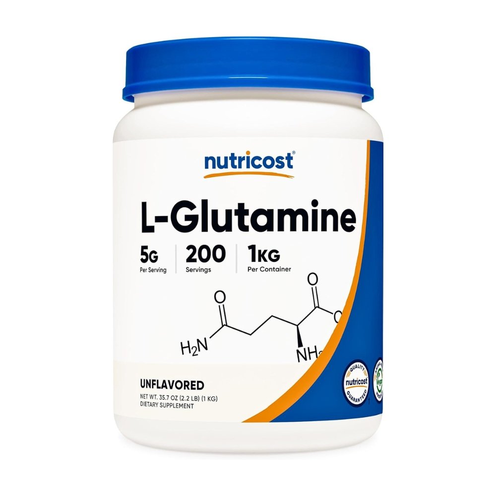 Nutricost L-Glutamine 5G. For Muscle Recovery, Endurance, Improved Performance, Immune & Gut Health, 1000G Powder Exp: 02/2029