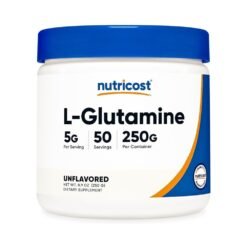 Nutricost l-Glutamine 5G. For Muscle Recovery, Endurance, Improved Performance, Immune & Gut Health, 250G Powder    Exp: 02/2029
