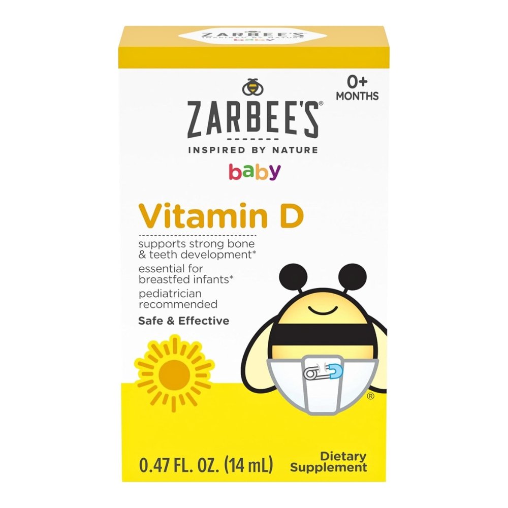 Zarbee's Baby& Toddler Vitamin D3 Drops, Unflavored 400 IU Vitamin D3. For Healthy Bones, Immune System Support, Normal Sleep Rhythms Exp: 11/2027