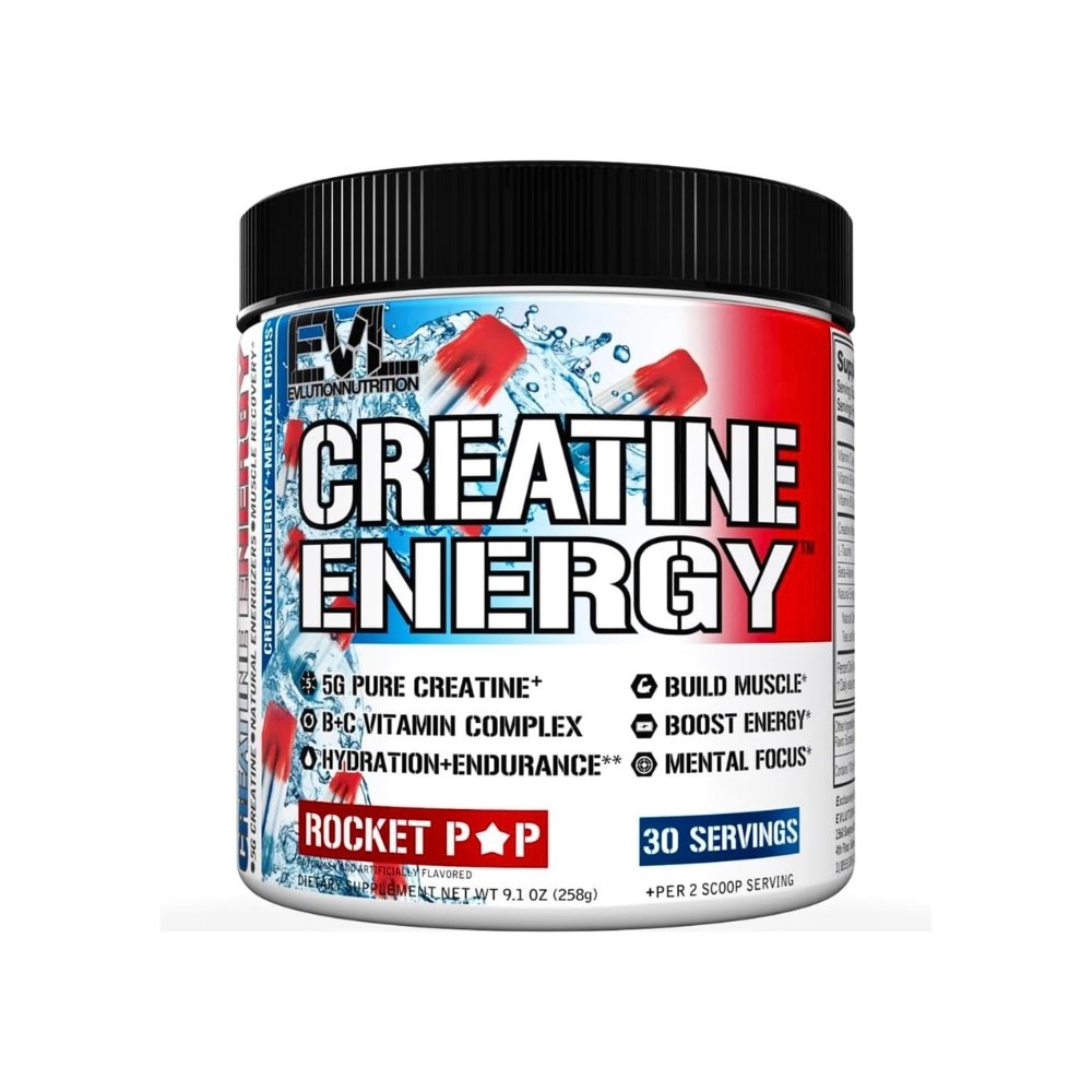 Evlution Nutrition Creatine Extra Energy With Vitamins B6, B12, C, Taurine & Amino Acids. Supports Muscle Growth, Boosts Energy, Endurance & Cognition , 30 Servings Exp: 12/2027