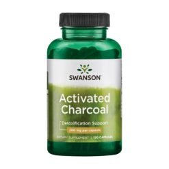 Swanson Activated Charcoal 260MG. Traps, binds & Removes Gas, Toxins, Contaminants From the Digestive Tract - 120 Capsules                                                                     Exp: 09/2028