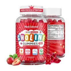 Natisland Choline With DHA & Phosphatidylserine For Kids & Adults. For Brain Health, Focus, Immune Support,     Sugar-Free. 60 Gummies Exp: