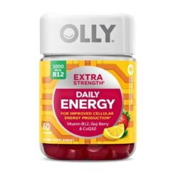 OLLY Extra Strength Daily Energy Gummy With Vitamin B12, CoQ10, Goji Berry. Caffeine Free Energy Production,  Berry Yuzu Flavored,   60 Count   Exp: 05/2027