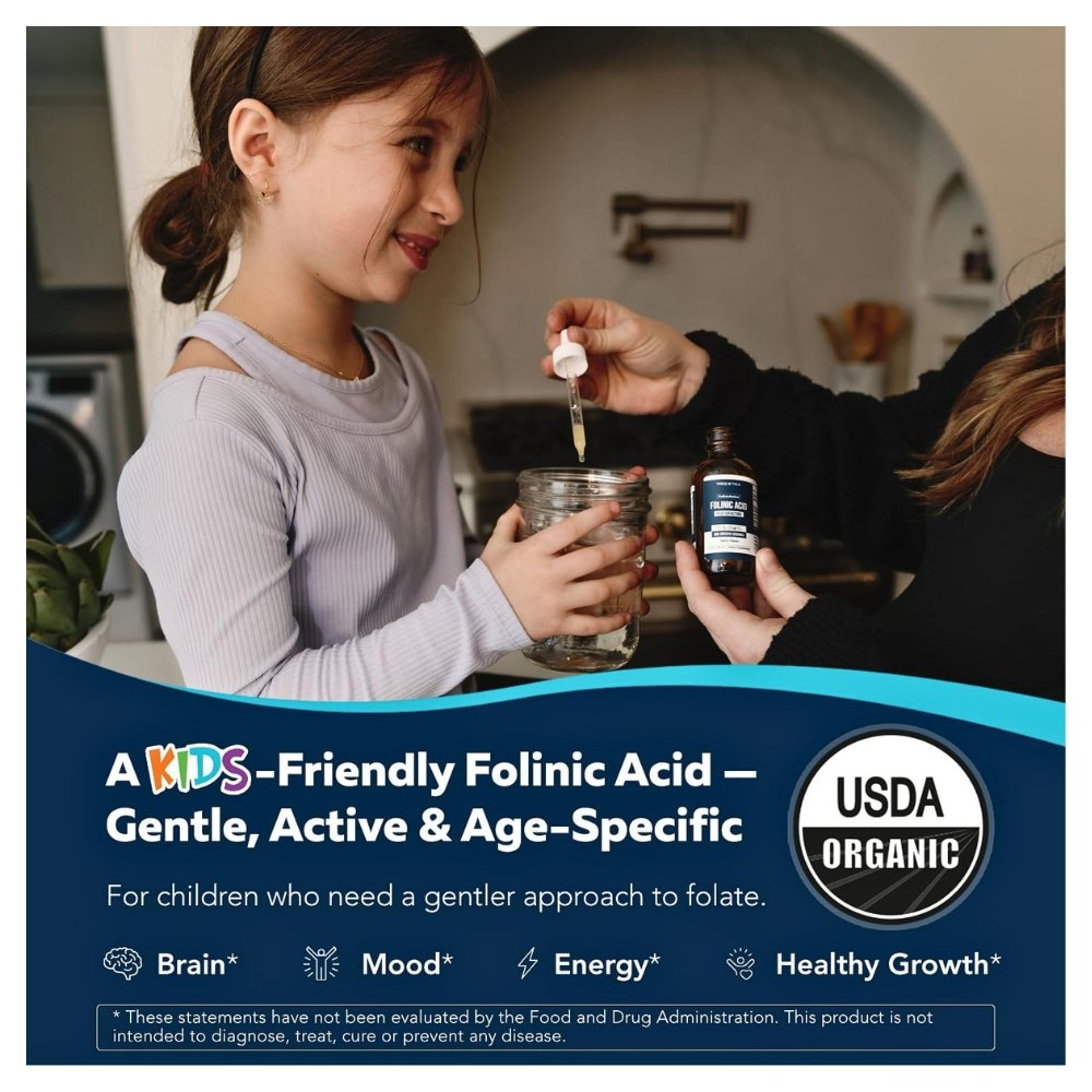 Triquetra Folinic Acid, Biologically Active Form of Folate, B2, B6 B12,1360mcg. Supports Speech, Focus, Behaviour, Heart, Brain Health & Energy --60 mls Exp:11/27 - Image 2