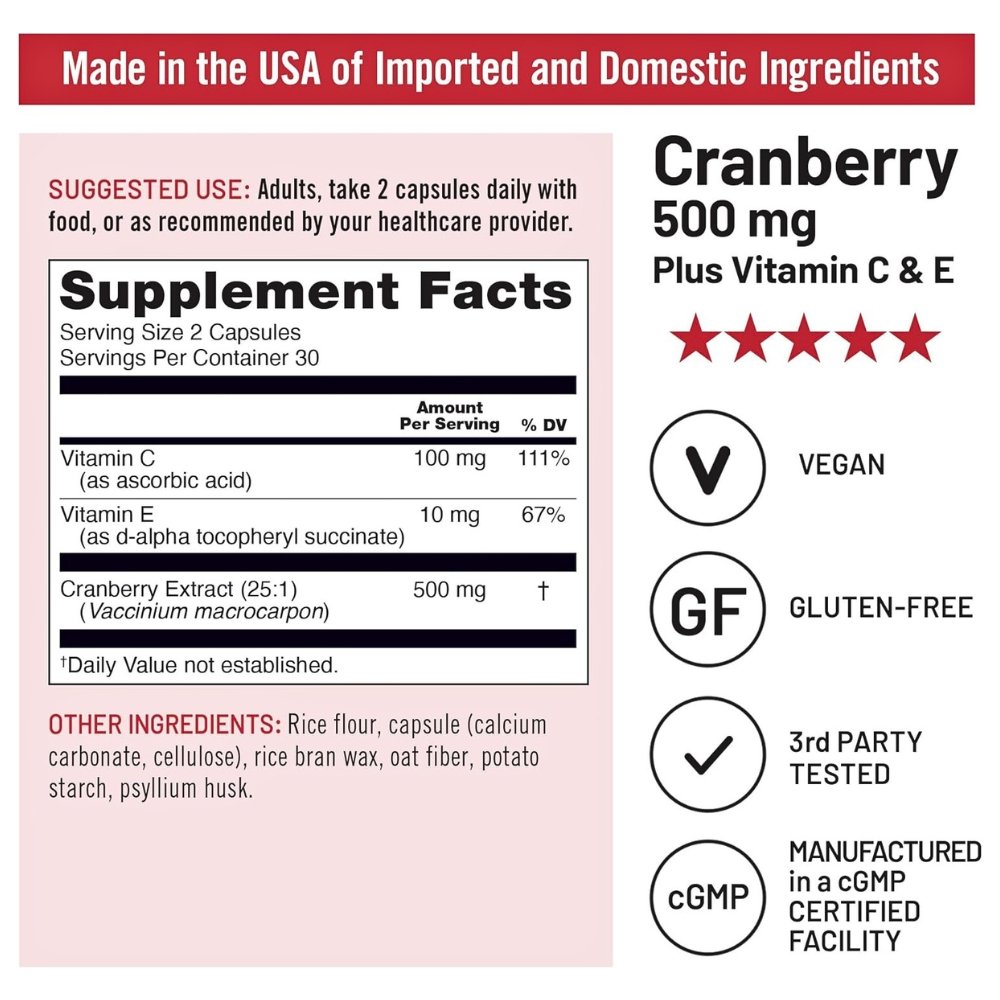 NatureWise Cranberry Concentrate With Vitamin C & E, 12,500MG. Antioxidant Support For Skin, Immune, Urinary Health & Inflamm-aging, 60 Softgels Exp: 06/2028 - Image 2