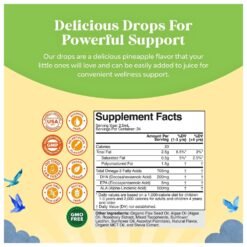 Alternative view of Nature's Craft Children’s DHA, Omega-3 with EPA  DHA & ALA. For Brain, Eyes, Nerve Development & Focus Support, Pineapple Flavour. 60mls                     Exp: 04/2028
